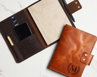 Personalized Leather Portfolio with Pen Holder, Best Gifts for Him, Leather Padfolio for Men, Graduation Gifts, Personalized Gifts for Dad
