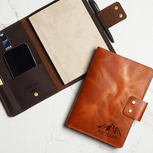 Custom Leather Journal, Personalized Handmade Travel Leather Bound Refillable Journal, A5 Leather Journal, Travel Gifts for Him Her