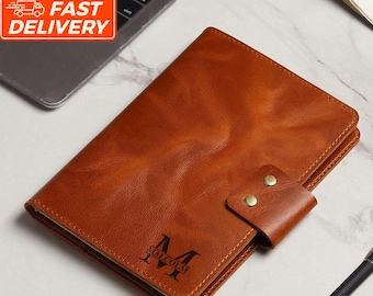 Personalized Leather Bound Journal Refillable Leather Document Holder A5 Planner Cover Leather Officiant Gift Boyfriend Christmas Gift Ideas
