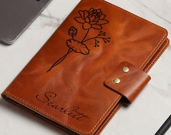 Wildblumen personalisiertes Journal, benutzerdefiniertes Notizbuch für Frauen, Geschenk für sie, Blumen Dankbarkeit Journal, einzigartiger Brautjungfer Vorschlag, Geschenk für Mama