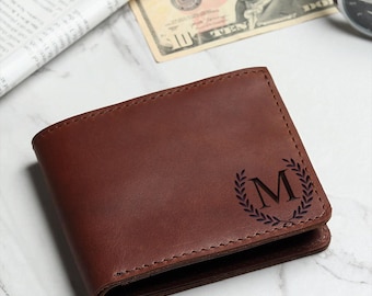 Cadeaux personnalisés pour lui, portefeuille en cuir gravé pour homme, portefeuille personnalisé, portefeuille personnalisé, cadeaux de fête des pères, mari, petit ami, papa