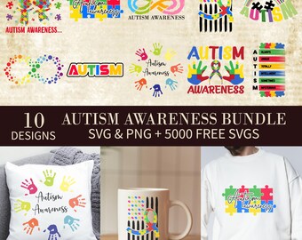 Autismus Bewusstsein Coquette SVG Bundle: Puzzle Ribbon, Bögen (Digitaler Download)