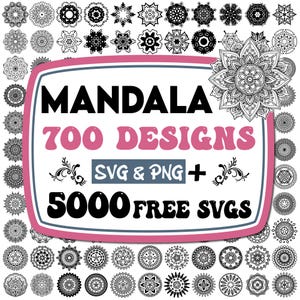 Svg mandala | Dessins vectoriels de mandalas | Mandala PNG | Illustration détaillée pour Cricut & Silhouette | Motifs complexes | Lot de mandalas SVG