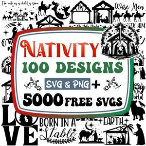 Scena Narodzenia Svg | Clipart Sceny Narodzenia | Pakiet Svg Narodzenia | Svg Narodzenia | Svg Bożego Narodzenia | Sylwetka Narodzenia | Png Narodzenia