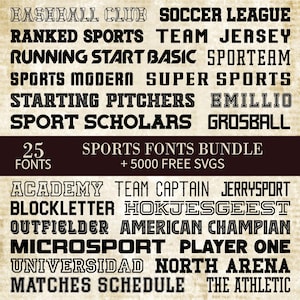 Sportlettertype Svg-bundel, sportnummers Svg, jerseynummer Svg, sportlettertypenbundel, voetballettertype, jersey en sportlettertype, universiteitslettertypen Svg
