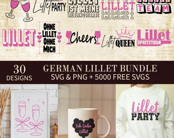 Deutscher Lillet-Cocktail SVG Bundle: Chic Barwagen Dekor (Digitaler Download)