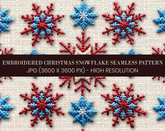 Weihnachtsstickerei Schneeflocke Musterdesign (Digitaler Download)