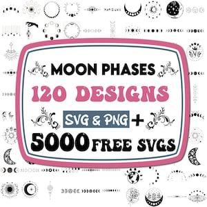 Mond Phase Bundle | Es ist nur eine Phase SVG | Halbmond Mond SVG | Mond Phase Png | Himmlische Datei | Mond SVG | Mystische geschnitten Datei | Hexensvg