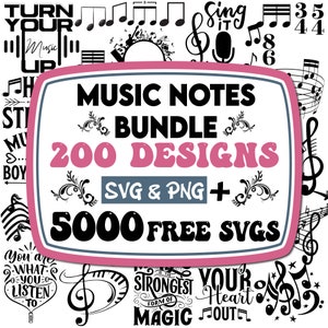 Notas Musicais Svg | Nota de Guitarra Svg | Clipart de Notas Musicais | Amante de Música | Pacote de Notas Musicais Svg | Clave de Sol | Notas Dançantes | Nota Musical Svg