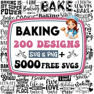 Pakiet SVG do pieczenia | Pakiet SVG do kuchni | Deska do krojenia SVG | Cytaty do pieczenia | Ciasta SVG | Ciasteczka SVG Cytaty do gotowania | Plik do cięcia Cricut