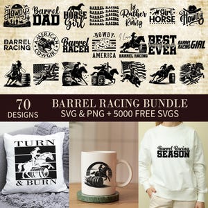 Barrel Racing SVG-Bundle, Barrel Racing Logo, Barrel Racer Logo, Barrel Racing Png, Barrel Racing Vektor, Barrel Racing Clipart, Logo für Cricut