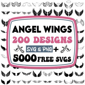 Angel Wings Svg Bundle | Angel Wings Png | Angel Wings Clip Art | Wings Cut File For Silhouette | Angel Wings Bundle | Wings Svg Png