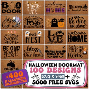 Halloween Doormat Svg Bundle | Halloween Door Mat Digital Download | Halloween Welcome Sign Svg | Trick or Treat Wipe your Feet |Welcome Boo