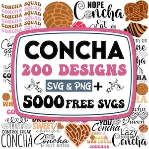 Paquete de conchas Svg / Concha Png / Pan Dulce Svg Png / Cafecito Y Chisme Svg Png / Paquete de imágenes prediseñadas de pan dulce mexicano para Cricut