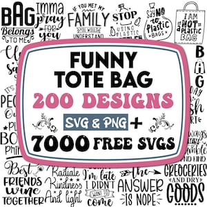Funny Tote Bag Svg Bundle | Tote Bag Quotes Svg | Tote Bag Sayings Svg | Tote Bag Png | Mom Bag Svg | Market Bag Svg | Cut Files For Cricut