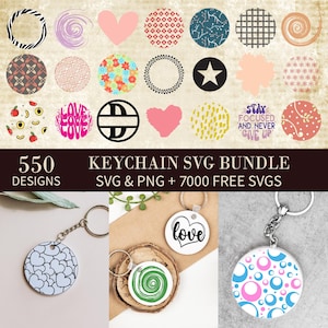 SVG-bundel sleutelhanger: meer dan 7000 ontwerpen, penseelstreek, zeshoek (pdf-download)