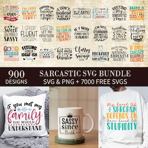 Sarcastic Quotes SVG Bundle: Funny Sarcasm Designs (Digital Download)