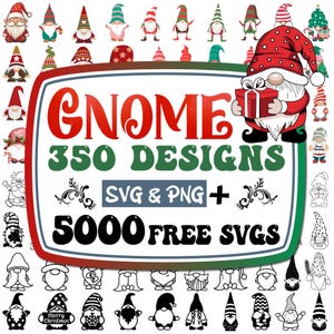 Lot de gnomes de Noël svg | Svg gnomes | Clipart nain | Mignon Gnomies Svg | Silhouette de nain Svg | Gnomes Couper le fichier | Svg des gnomes des fêtes