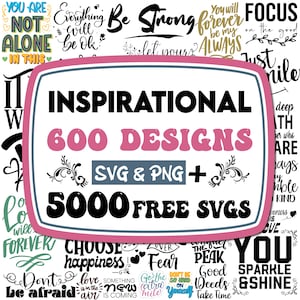 Inspirierende Zitate Bundle | Motivierende Zitate SVG-Bundle | Inspirierender Svg | Motivations-Svg | Selbstliebe SVG geschnitten Datei Cricut