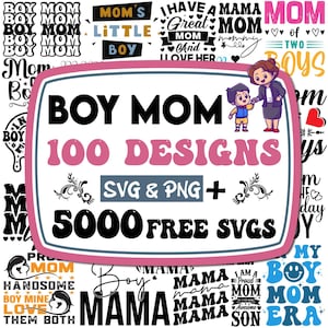 Pacchetto SVG Boy Mom / Boy Mama Svg Png / Boy Mom Svg / Mom Life Svg Design maglietta / All Day Every Day Svg / Maglietta per la festa della mamma / Boy Mama png
