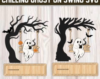Geist auf Schaukel Laser geschnitten SVG-Datei