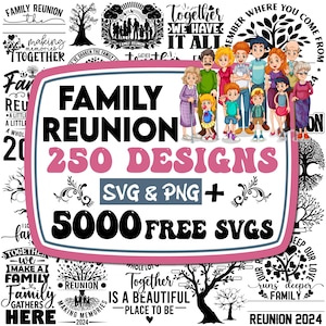 Pacote Svg de Reunião de Família | Camiseta Svg de Reunião de Família | Árvore Genealógica Svg | Reunião de Família Png | Férias em Família Svg| Camiseta de Família| Arquivos Cricut