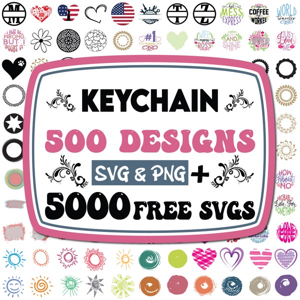 Keychain Svg Bundle | Keychain Pattern Svg | Keychain Patterns Svg | Round Keychain Svg | Keychain Svg | Brush Stroke Svg | Hexagon Keychain