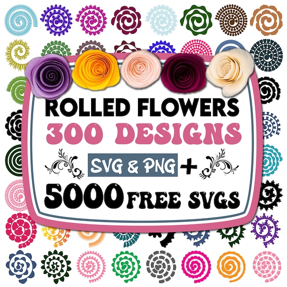Rolled Flower SVG Bundle: 3D Paper Flower Templates (Digital Download)