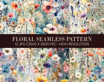 Florales Musterpapier: Elegante Blumen Designs (Digitaler Download)