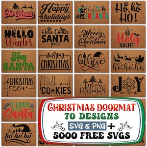 Handgemachte Fußmatte als Bundle | Weihnachten Fußmatte | Weihnachten Willkommen Schild | Lustige Weihnachts Fußmatte SVG | Weihnachtsfeiertags-Geschenk-Svg