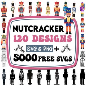 Cascanueces Svg / Cascanueces navideños PNG Bundle / Locos por la Navidad / Feliz Navidad Png / Cascanueces rosa / Cascanueces University Png