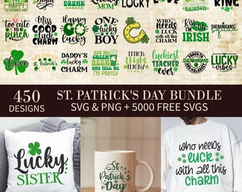 St. Patrick's Day SVG Bundle: Wichtel, Kleeblatt, Regenbogen (Digitaler Download)