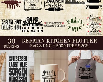Deutsche Küche Zitate SVG Bundle: Chef & Kochen Designs (Digitaler Download)