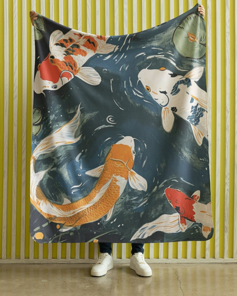 Feng Shui Blanket Feng Shui Koi Sheet Elegant and Decorative Gift Koi