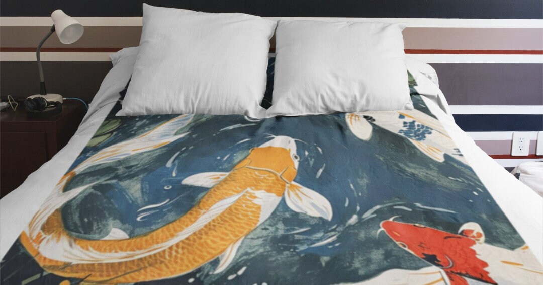 Feng Shui Blanket Feng Shui Koi Sheet Elegant and Decorative Gift Koi