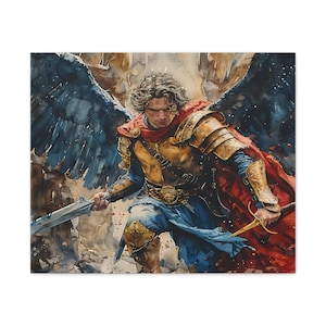 St. Michael Archangel Canvas Art: Custom Photo, Sustainable Pine Frame