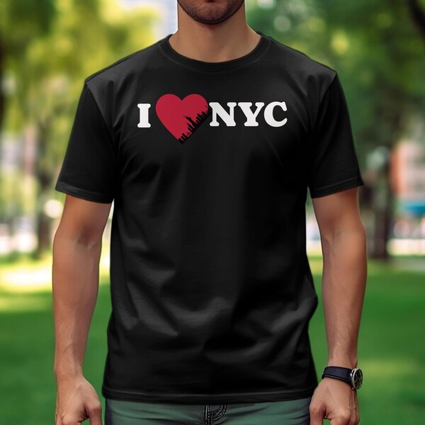 I Love NYC Heart T-Shirt, New York City Skyline, Urban Chic Fashion Top, Unique Gift Idea