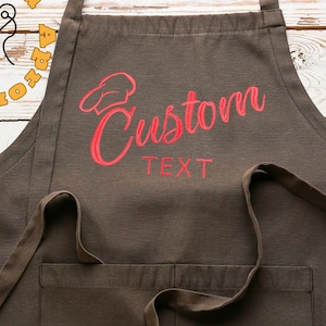 Customized Apron, Chef Printed Apron, Printed Kitchen Apron for Women & Men, Custom EMBROIDERY Apron, Kitchen Embroidered Apron, Emroidered