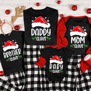 Custom Family Claus Christmas Shirt, Matching Family Christmas Shirts, Christmas Family Shirt, Santa Claus, Mama Claus,Christmas Group Shirt