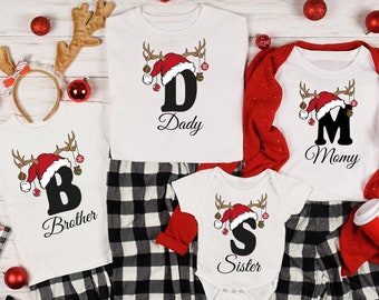 Family Christmas Name Shirt, Monogrammed Family Christmas Shirt, Personalized Christmas Family T-Shirt, Custom Christmas Shirt With Name,