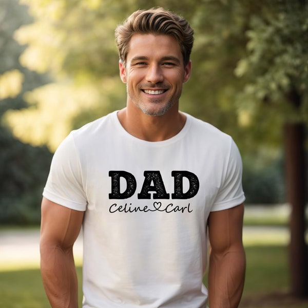 Aangepaste papa shirt, kinderen namen papa shirt, papa Est 2024 shirt, cadeau voor papa, coole papa, zwangerschap aankondiging, Vaderdag, nieuwe papa cadeau