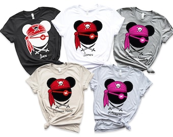 Custom Disney Pirates Family Shirts, Disneyworld Pirates Tee, Mickey Minnie Cruise T-Shirt