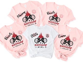 Disney Birthday Girl Squad Shirt, Custom Disney World Trip T-Shirt, Disneyland Family Vacation Tee