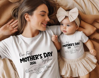 Custom First Mothers Day Shirt, New Mom Mama Gift T-Shirt, Gift For Wife Tee