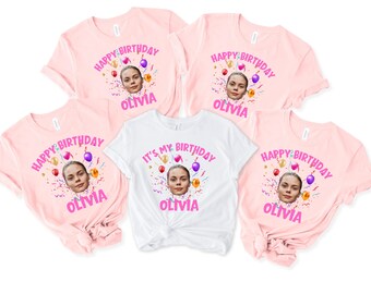 Custom Face Photo Birthday Party Shirt, Bday T-shirt, Personalized Squad Crew Tee