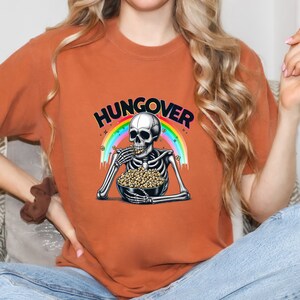 Hungover Comfort Colors Shirts, Kindness Gift, Sarcastic Shirts, Motivational Skeleton TShirt, Inspirational Clothes, Positive Graphic Tees