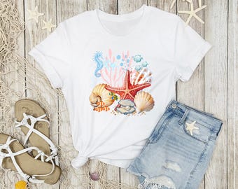 Summer Beach Mothers Day Shirt - Comfort Colors Seashell Oyster T-Shirt - Ocean Lover Gift Tee