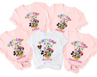 Custom Disney Birthday Party Shirt, Bday Squad Family Matching T-Shirts, Disneyland Tee