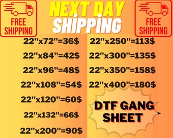 Dtf Transfers Bulk Sale - Gang Sheet Print for Bulk Printing - Ready to Press - Direct to Film - Same Day Ultra Mega - Free Shipping