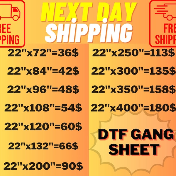 Dtf Transfers Bulk Sale - Gang Sheet Print for Bulk Printing - Ready to Press - Direct to Film - Same Day Ultra Mega - Free Shipping